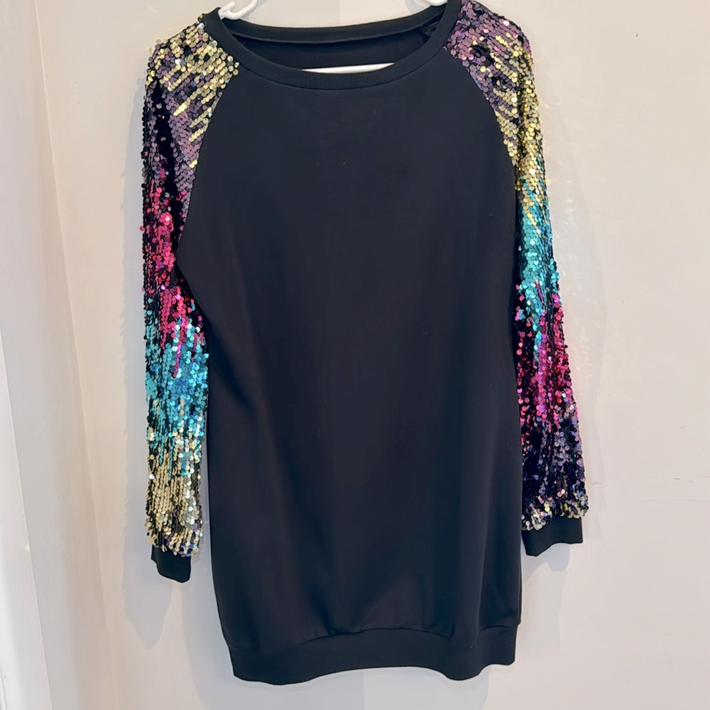 SHEIN sequin sweater dress.